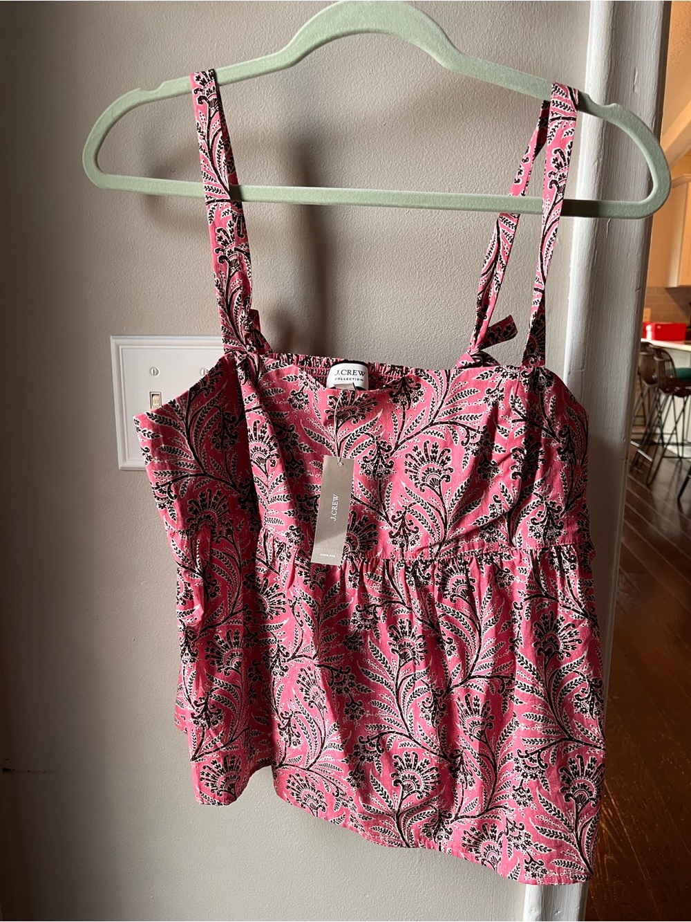 NWT J. Crew Pink Paisley Print Sleeveless Tank Top